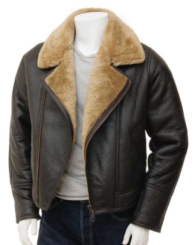 Mens Leather Sheepskin Shearling