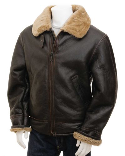 Mens Leather Sheepskin Shearling