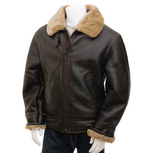 Mens Leather Sheepskin Shearling