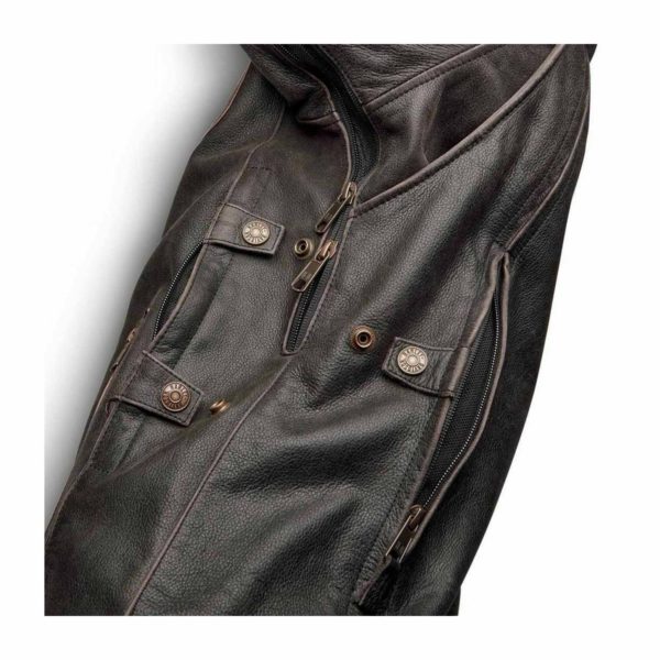 Harley Davidson Limited Edition Triple Vent System Antique Brown Leather Jacket